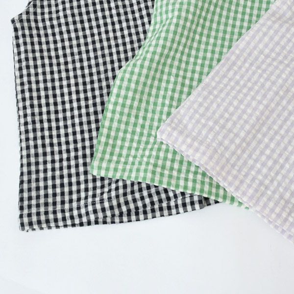 オーガニックコットン キッズサッカーチェックノースリーブトップ