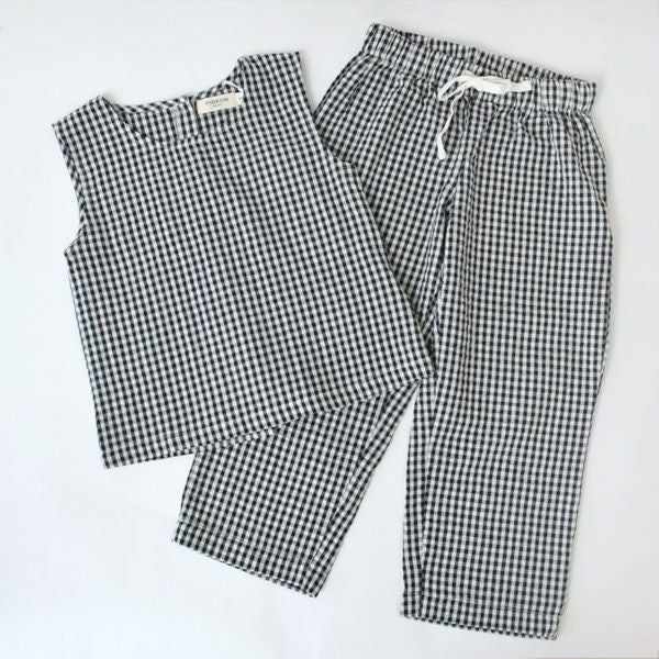 オーガニックコットン キッズサッカーチェックノースリーブトップ