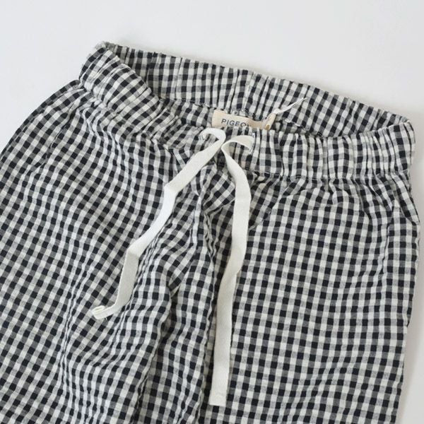 オーガニックコットン キッズサッカーチェックリラックスパンツ