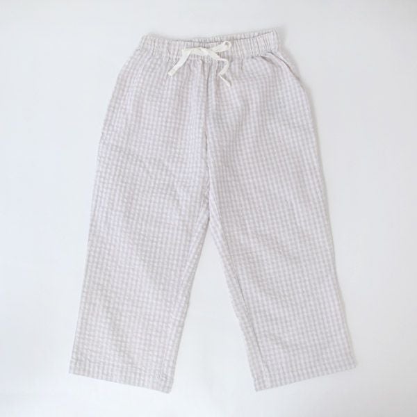 オーガニックコットン キッズサッカーチェックリラックスパンツ