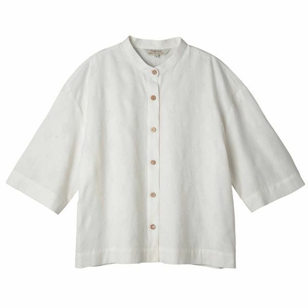 オーガニックコットン 手織り透かしドットジャガードブラウス