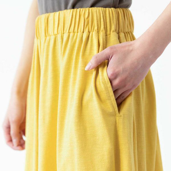 オーガニックコットン 天竺ワイドギャザーパンツ