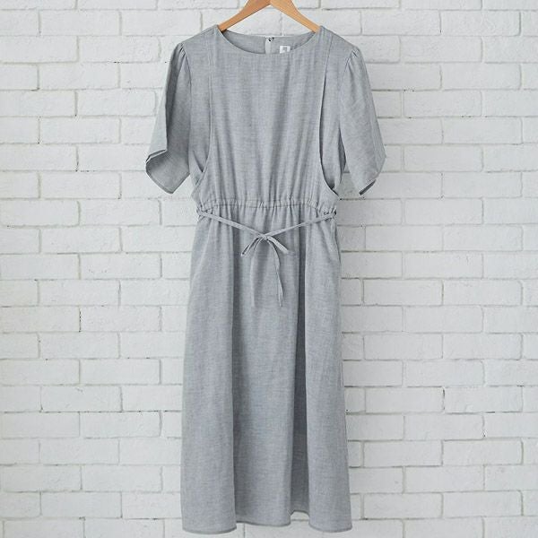 オーガニックコットン ダブルガーゼギャザーワンピース