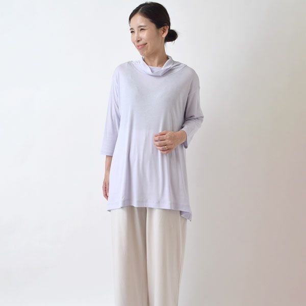 オーガニックコットン ネックフレアーTシャツ