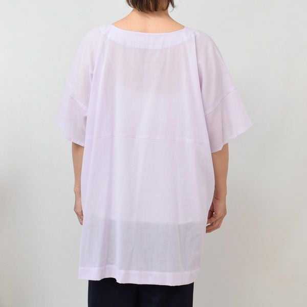 オーガニックコットン Vネックボックスプルオーバーブラウス