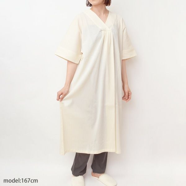 オーガニックコットン 楊柳ドルマンスリーブネグリジェ