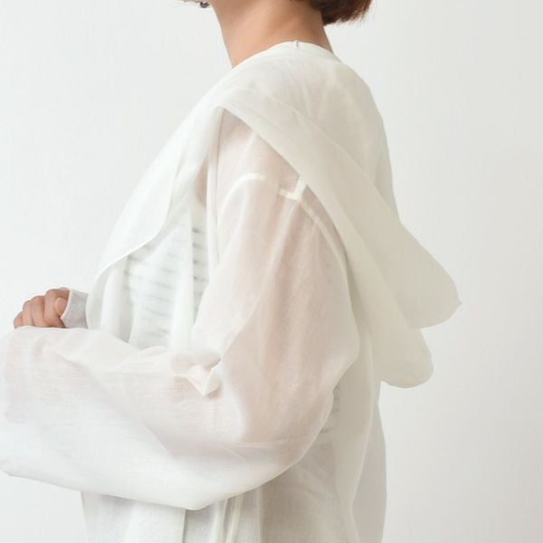 オーガニックコットン＆和紙 ボイルフードローブジャケット