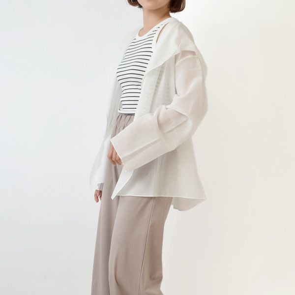 オーガニックコットン＆和紙 ボイルフードローブジャケット