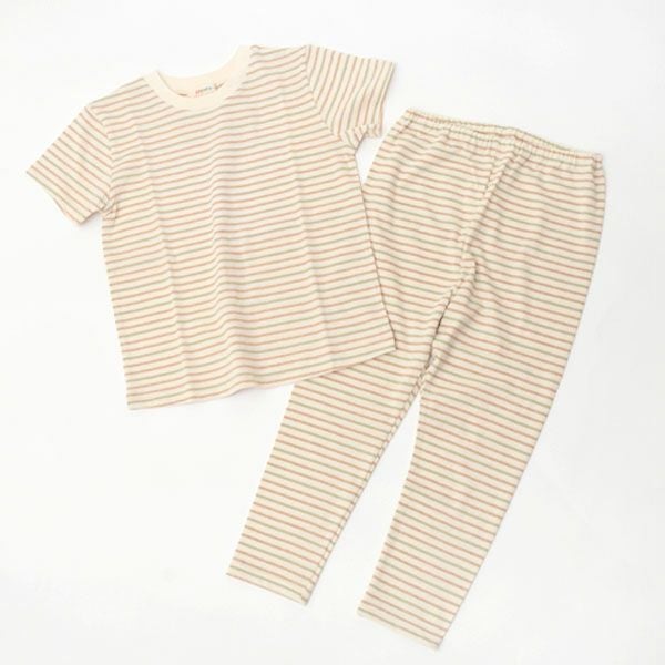 オーガニックコットン キッズボーダーT＆ロングパンツ