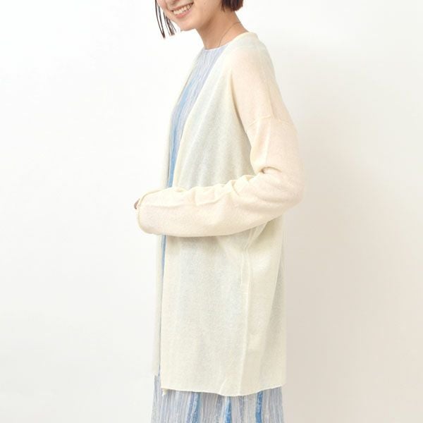オーガニックコットン ペーパーコットン ロングカーディガン