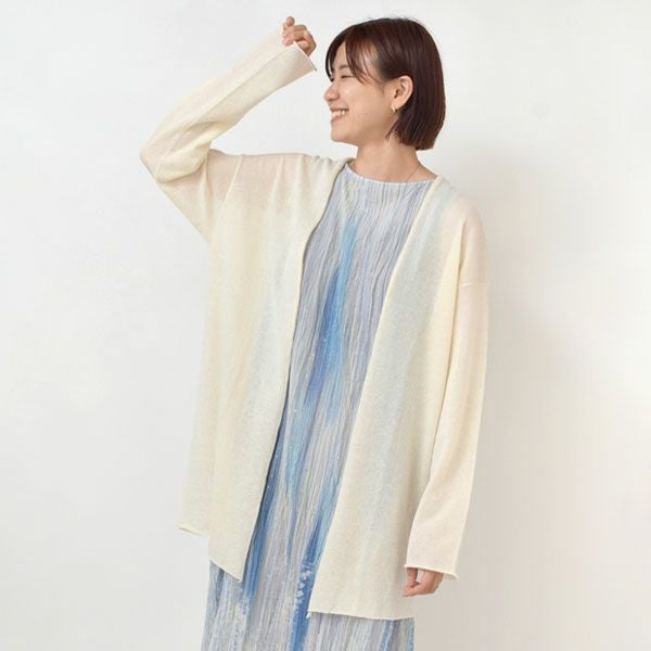 オーガニックコットン ペーパーコットン ロングカーディガン