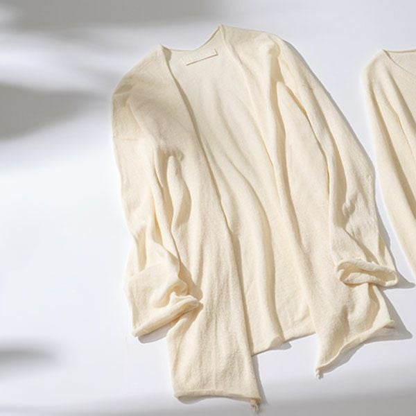 オーガニックコットン ペーパーコットン ロングカーディガン