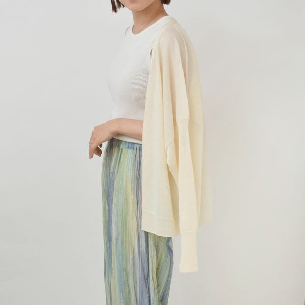 オーガニックコットン ペーパーコットン Vネックカーディガン