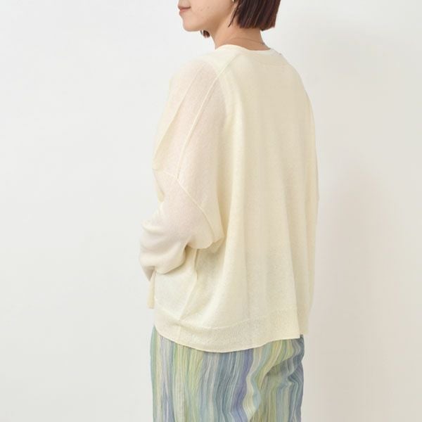 オーガニックコットン ペーパーコットン Vネックカーディガン