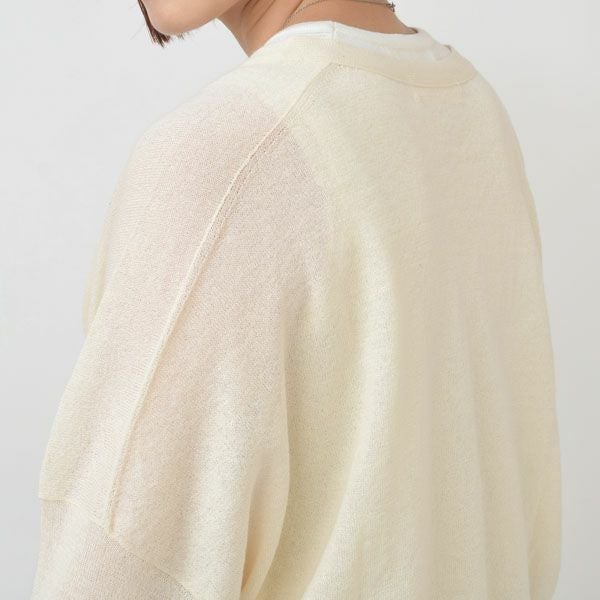 オーガニックコットン ペーパーコットン Vネックカーディガン