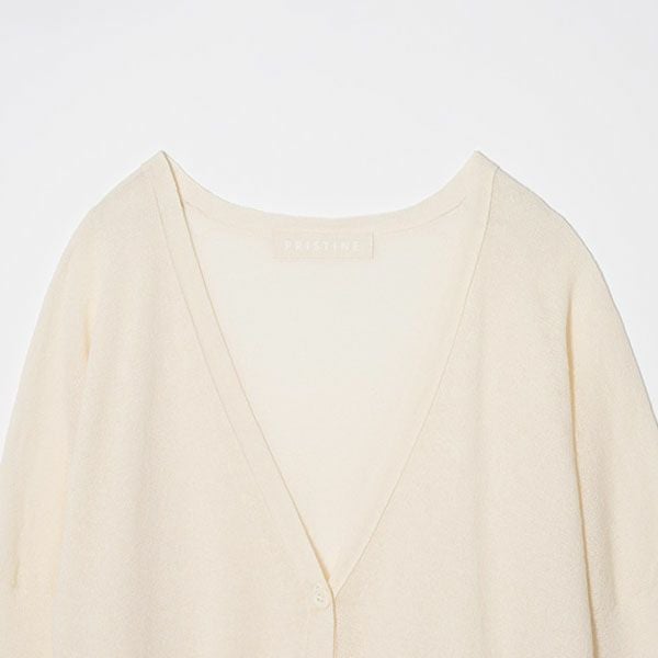 オーガニックコットン ペーパーコットン Vネックカーディガン