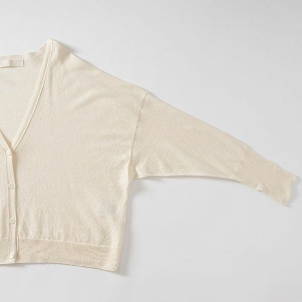 オーガニックコットン ペーパーコットン Vネックカーディガン