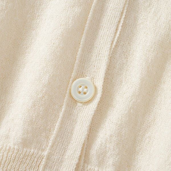 オーガニックコットン ペーパーコットン Vネックカーディガン