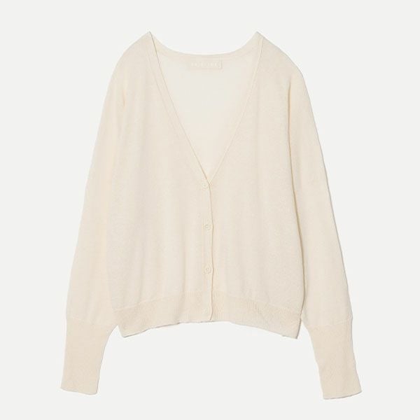 オーガニックコットン ペーパーコットン Vネックカーディガン