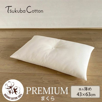 オーガニックコットン プレミアム まくら 薄めタイプ 43×63