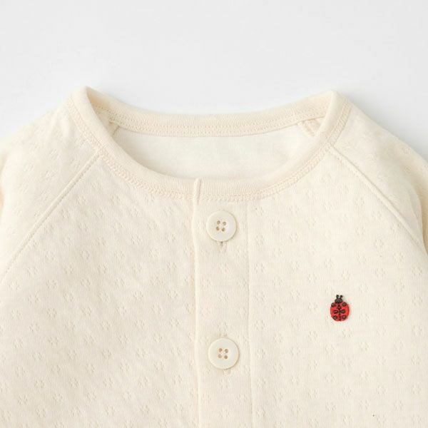 オーガニックコットン ベビーエアニット長袖パジャマ