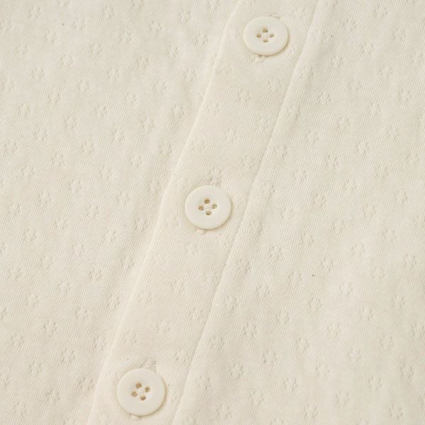 オーガニックコットン ベビーエアニット長袖パジャマ