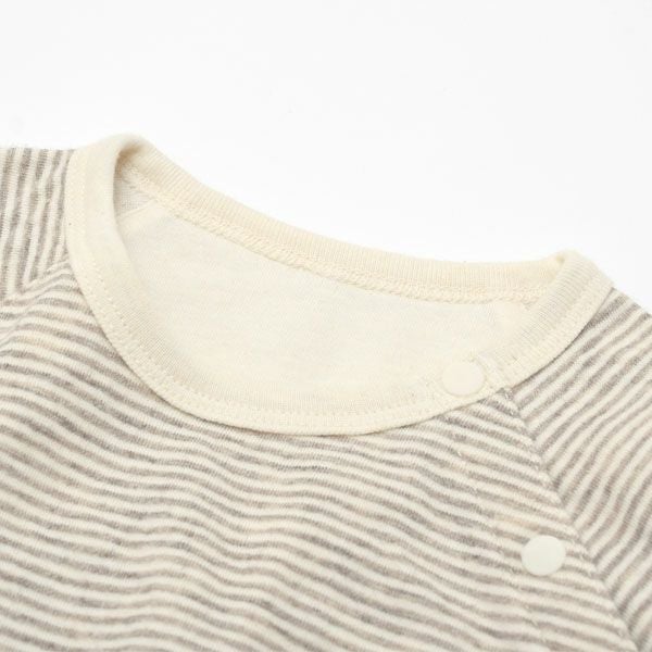 オーガニックコットン&ヤク ベビーエアニットボーダーカバーオール