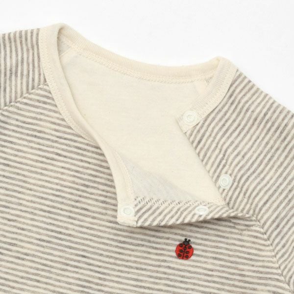 オーガニックコットン&ヤク ベビーエアニットボーダーカバーオール