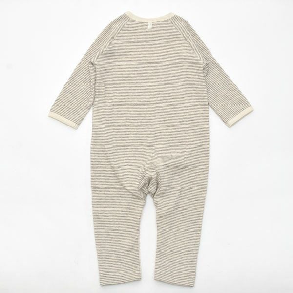 オーガニックコットン&ヤク ベビーエアニットボーダーカバーオール