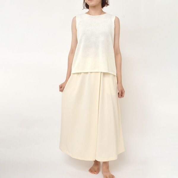 オーガニックコットン ペーパーコットン天竺フロントタックスカート