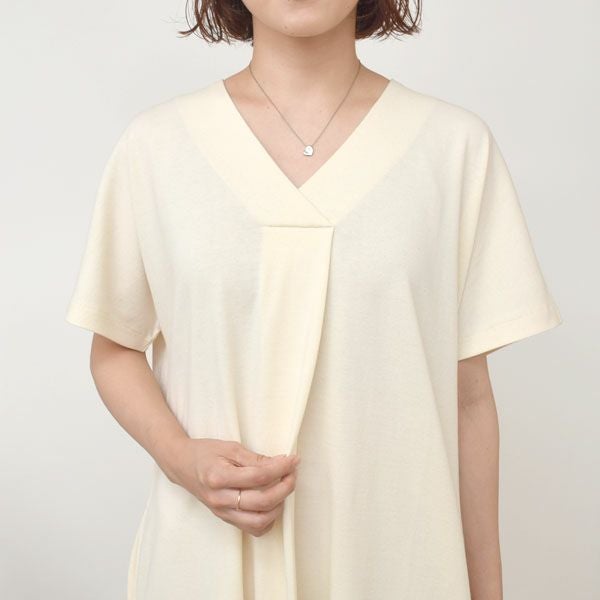 オーガニックコットン ペーパーコットン天竺フロントタックワンピース