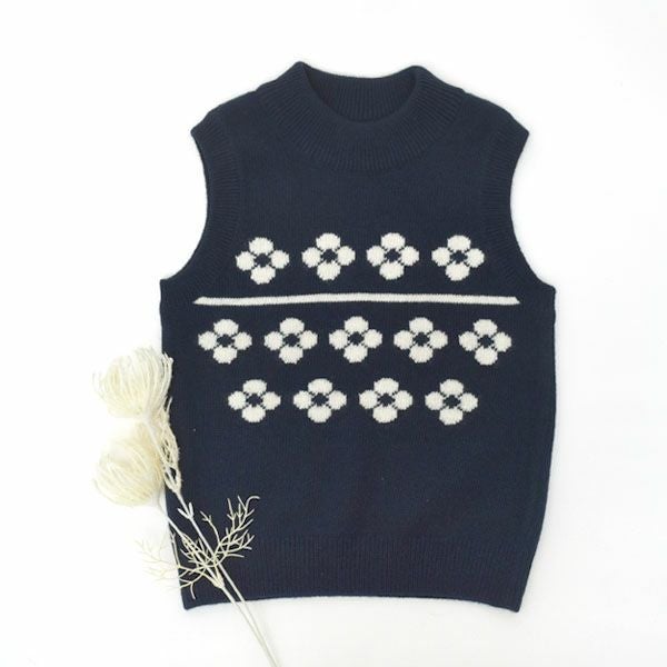 オーガニックコットン&ウールキッズFlowersベスト