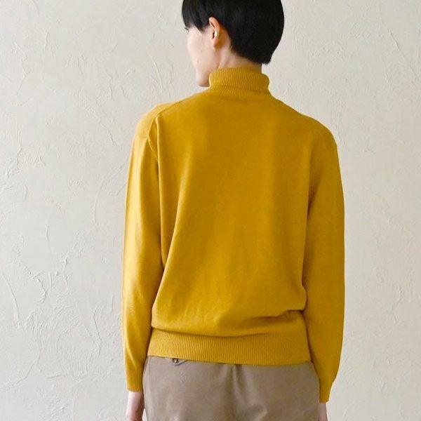 オーガニックコットン ユニセックスリブタートルニットトップ