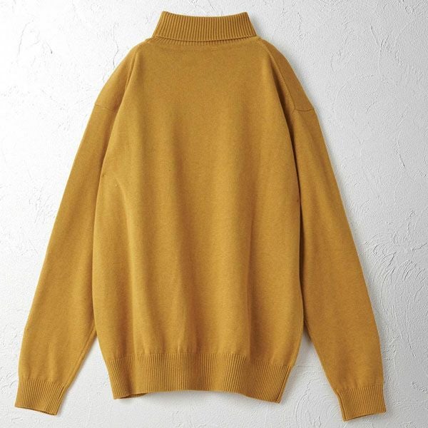 オーガニックコットン ユニセックスリブタートルニットトップ