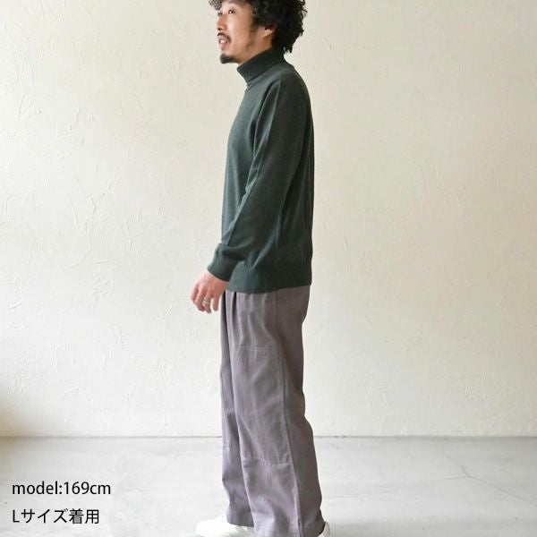 オーガニックコットン ユニセックスリブタートルニットトップ