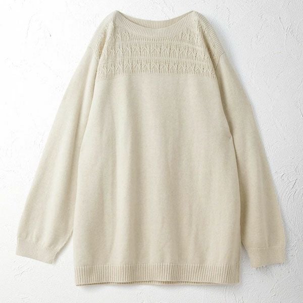 オーガニックコットン ユニセックスレイヤードニットトップ