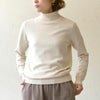 オーガニックコットン リブタートルネックニットトップ