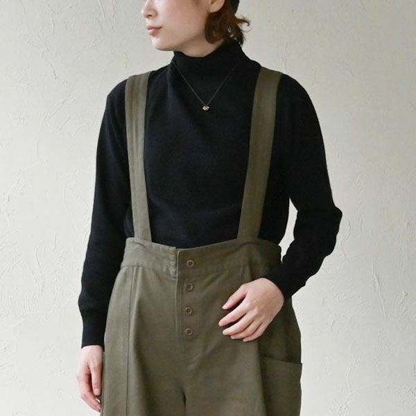 オーガニックコットン リブタートルネックニットトップ