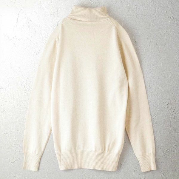 オーガニックコットン リブタートルネックニットトップ