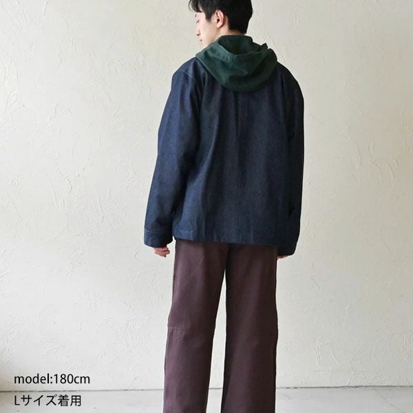 オーガニックコットン デニムジップアップジャケット