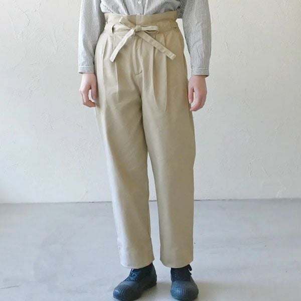 オーガニックコットン ツイルハイウエストパンツ