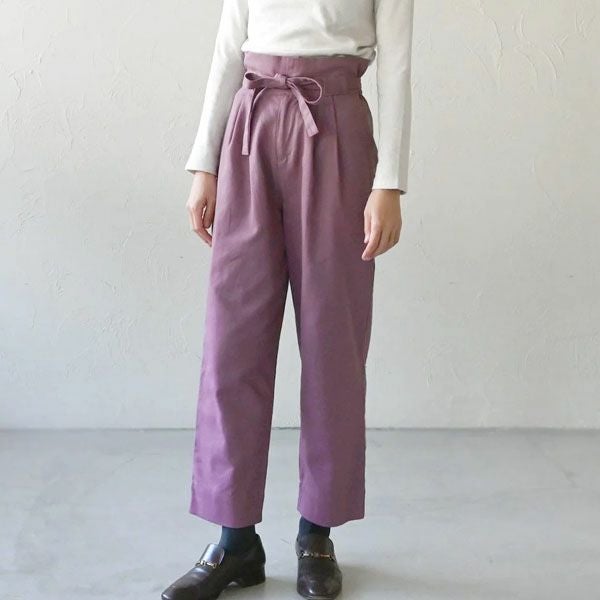 オーガニックコットン ツイルハイウエストパンツ