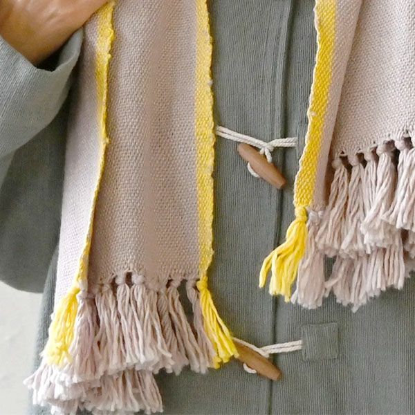 テンダーロイン COTTON STOLE 編込みコットンストール ヤクとオーガニックコットン 米沢織ストール＜茶綿・UVカット