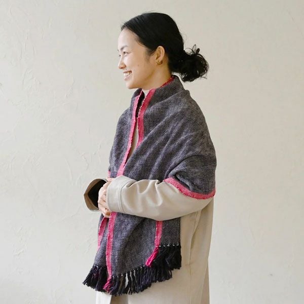 オーガニックコットン モタ手織ストール