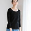 オーガニックコットン ストレッチ クルーネックトップ