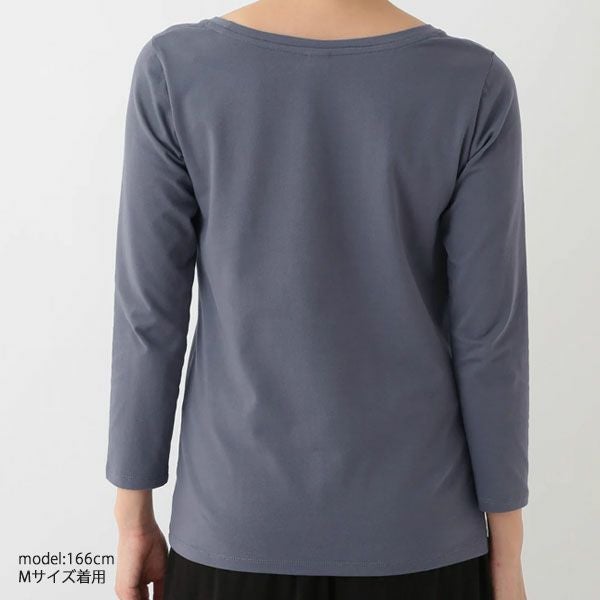 オーガニックコットン ストレッチ クルーネックトップ