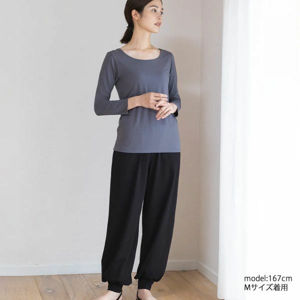 オーガニックコットン ストレッチ クルーネックトップ