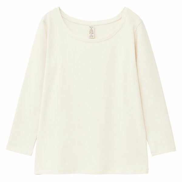 オーガニックコットン ストレッチ クルーネックトップ
