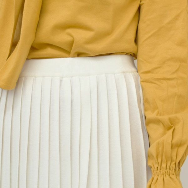 オーガニックコットン ニットプリーツスカート