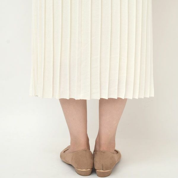 オーガニックコットン ニットプリーツスカート